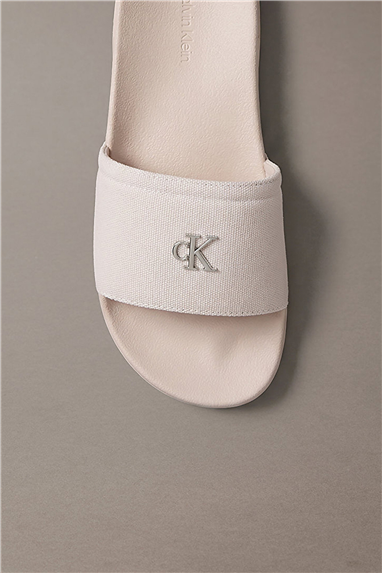 Calvin Klein Ess Slide Canvas Hdw Kadın Terlik Bej