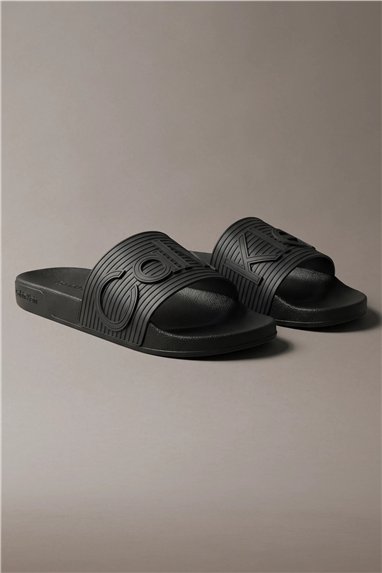 Calvin Klein Ess Slide Texture Erkek Terlik Siyah