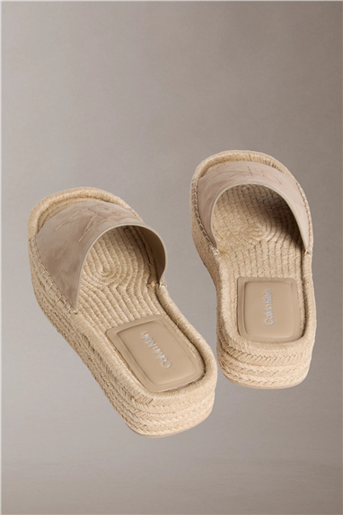 Calvin Klein Flatf Espa Mule Nub Kadın Espadril Bej