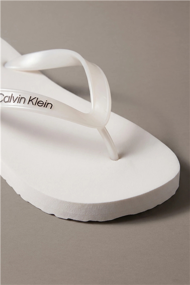 Calvin Klein Flip Flop Tpu Metall Kadın Terlik Beyaz