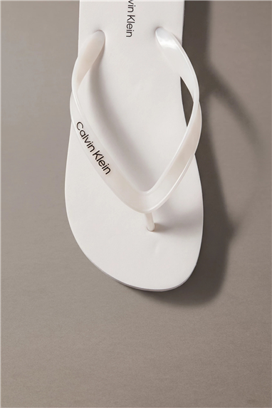 Calvin Klein Flip Flop Tpu Metall Kadın Terlik Beyaz