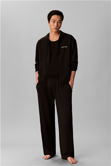 Calvin Klein Icon Essnl L/S Full Zıp Hoodıe Erkek Pijama Üstü Siyah