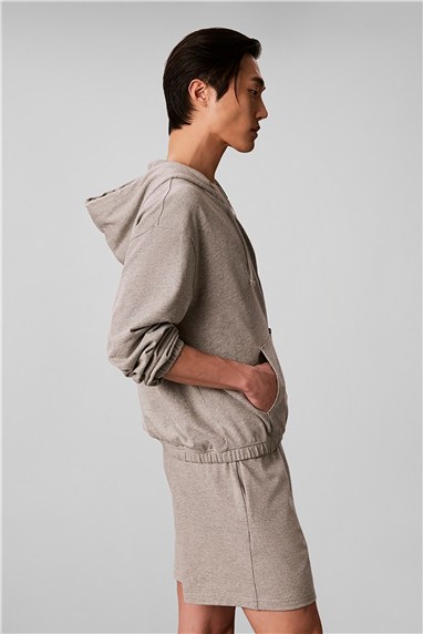 Calvin Klein Icon Essnl L/S Full Zıp Hoodıe Erkek Pijama Üstü Gri