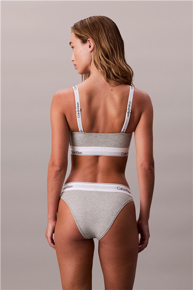 Calvin Klein Kadın High Leg Tanga Külot Gri