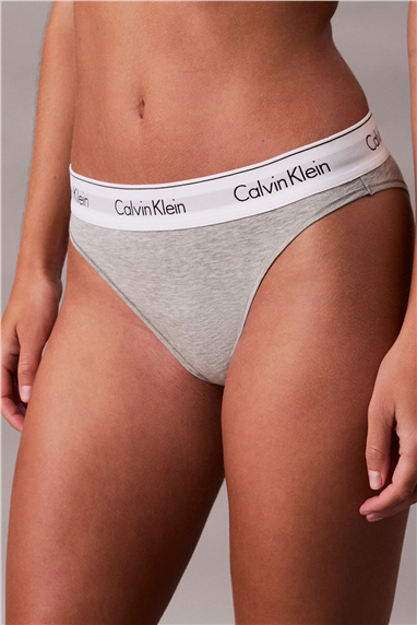 Calvin Klein Kadın High Leg Tanga Külot Gri