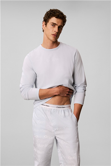 Calvin Klein Ls Tee Pant Set Erkek Pijama Takımı