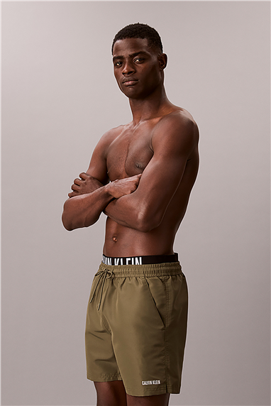 Calvin Klein Medium Drawstring Bo Erkek Şort Mayo Beyaz