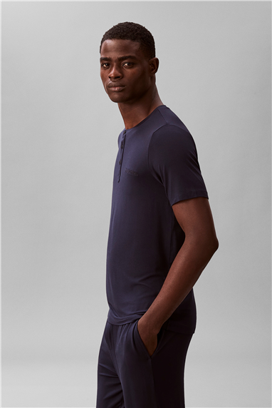 Calvin Klein Modal S/S Henley Erkek Pijama Üstü Çok Renkli