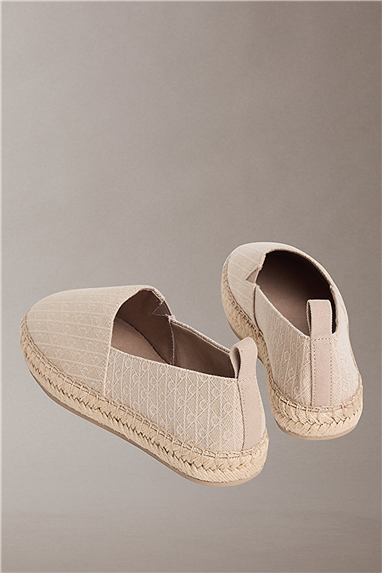 Calvin Klein Oblique Espadrille A Kadın Espadril Bej