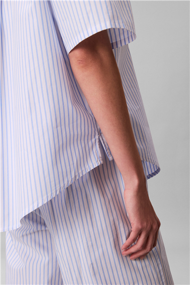 Calvin Klein Relaxed Poplin Ss Sh Kadın Pijama Üstü
