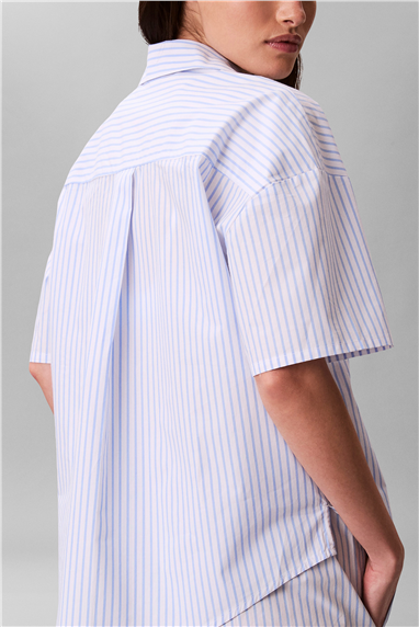 Calvin Klein Relaxed Poplin Ss Sh Kadın Pijama Üstü