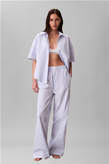 Calvin Klein Relaxed Poplin Ss Sh Kadın Pijama Üstü