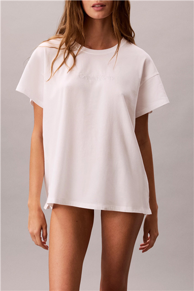 Calvin Klein Relaxed Tee Kadın Pijama Üstü Beyaz