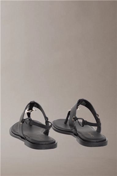 Calvin Klein Round Flat Sndl Thon Kadın Sandalet Siyah