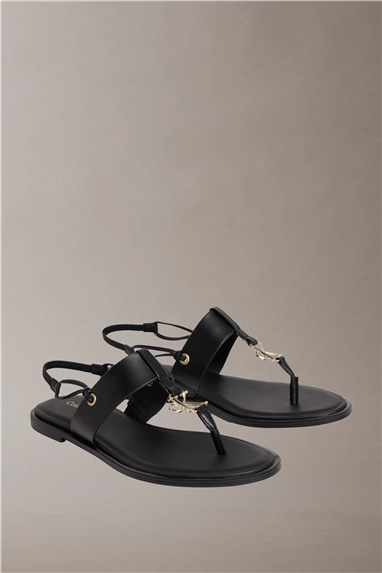 Calvin Klein Round Flat Sndl Thon Kadın Sandalet Siyah