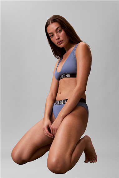 Calvin Klein Scoop Bralette Kadın Bikini Üstü Mavi