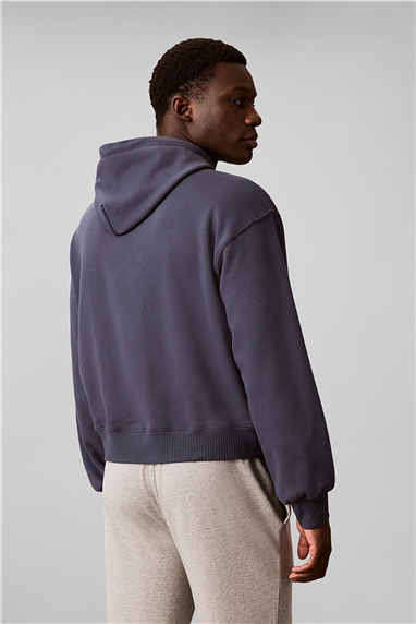 Calvin Klein Script L/S Hoodie Erkek Pijama Üstü Mavi