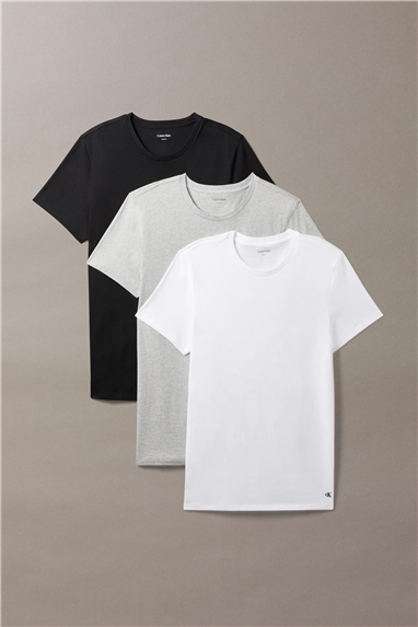 Calvin Klein S/S CreW Neck 3PK Erkek 3lü T-Shirt Çok Renkli