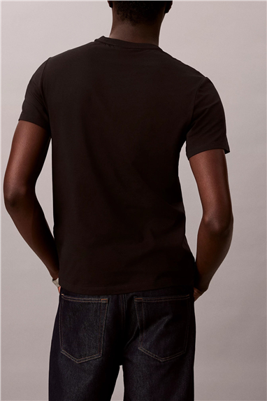Calvin Klein Ss Supima Chest Emb Crewneck Tee Erkek Bisiklet Yaka T-Shirt Siyah