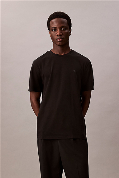 Calvin Klein Ss Supima Chest Emb Crewneck Tee Erkek Bisiklet Yaka T-Shirt Siyah