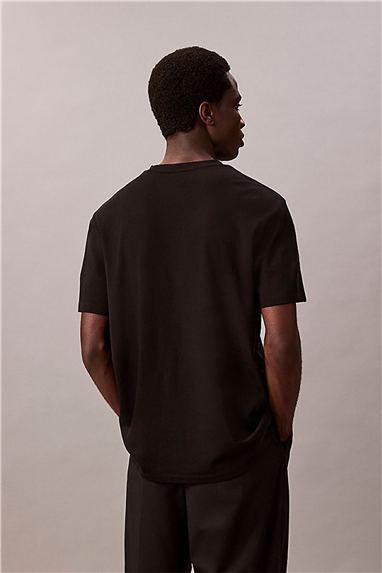 Calvin Klein Ss Supima Chest Emb Crewneck Tee Erkek Bisiklet Yaka T-Shirt Siyah