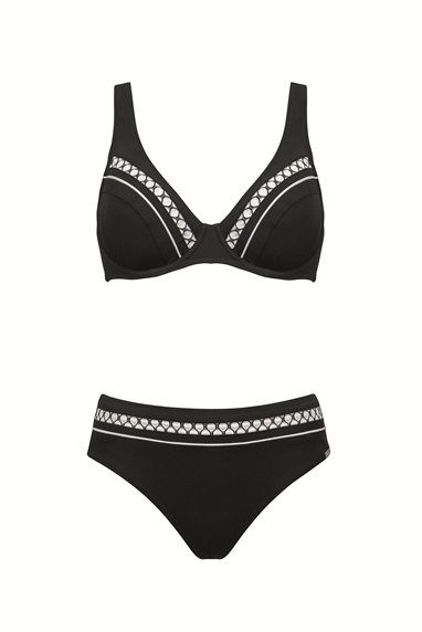 Charmline A-Charmline Textured Dimension Kadın Bikini Takımı Siyah
