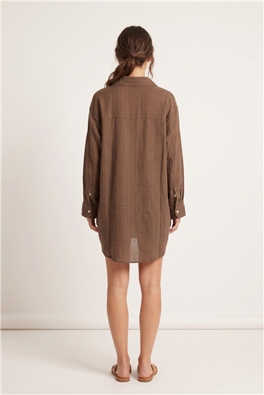 Lalamia Kadın Pamuklu Düz Gömlek