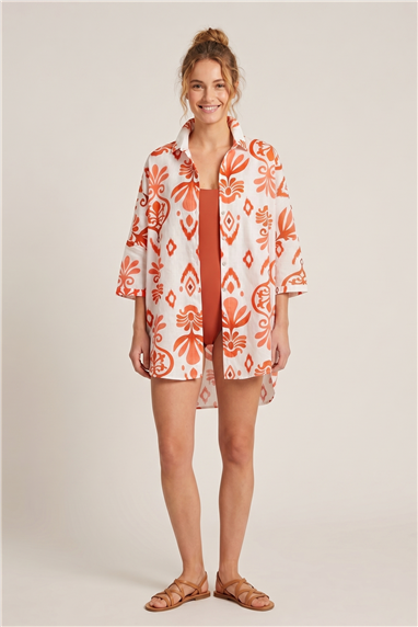 Lalamia Kadın Vual Baskılı Gömlek