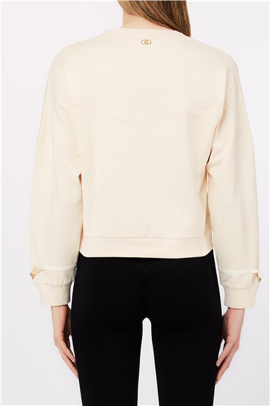 Liu Jo Ecs Felpa Chiusa Kadın Bisiklet Yaka Sweatshirt