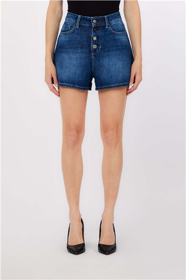 Liu Jo Ecs Short Bottoni Kadın Jean Pantolon