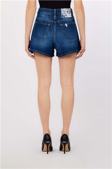 Liu Jo Ecs Short Bottoni Kadın Jean Pantolon