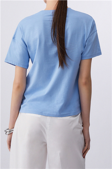 Liu Jo Ecs T-Shirt Moda M/C Kadın Bisiklet Yaka T-Shirt Çok Renkli