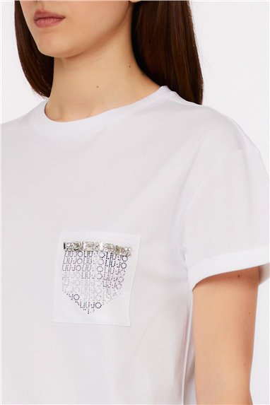 Liu Jo Ecs T-Shirt Moda M/C Kadın Bisiklet Yaka T-Shirt