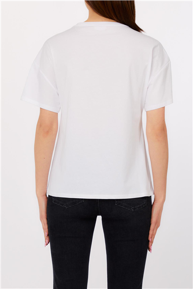 Liu Jo Ecs T-Shirt Moda M/C Kadın Bisiklet Yaka T-Shirt