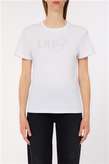 Liu Jo Ecs T-Shirt Moda M/C Kadın Bisiklet Yaka T-Shirt