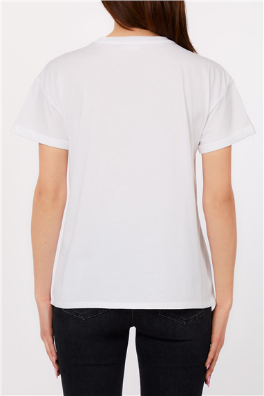 Liu Jo Ecs T-Shirt Moda M/C Kadın Bisiklet Yaka T-Shirt