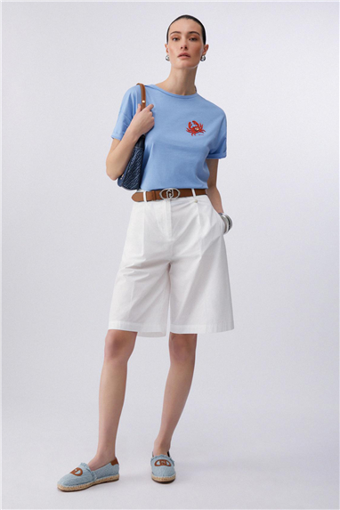 Liu Jo Ecs T-Shirt Moda M/C Kadın Bisiklet Yaka T-Shirt