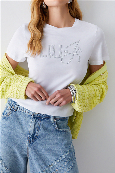Liu Jo Ecs T-Shirt Moda M/C Kadın Bisiklet Yaka T-Shirt Çok Renkli