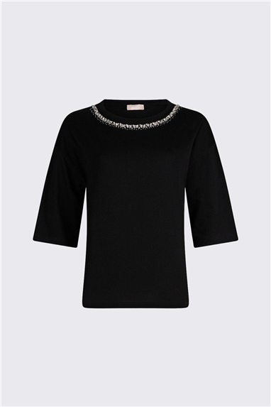 Liu Jo Ecs T-Shirt Moda M/C Kadın Bisiklet Yaka T-Shirt