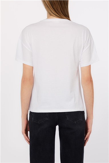 Liu Jo Ecs T-Shirt Moda M/C Kadın Bisiklet Yaka T-Shirt