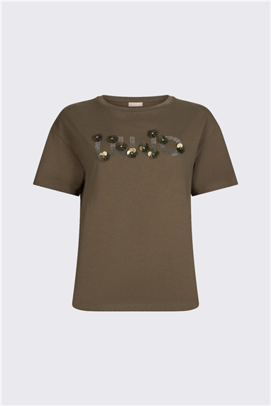 Liu Jo Ecs T-Shirt Moda M/C Kadın Bisiklet Yaka T-Shirt