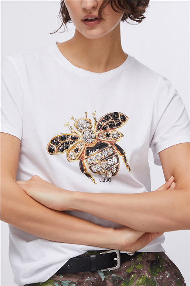 Liu Jo Ecs T-Shirt Moda M/C Kadın Bisiklet Yaka T-Shirt Çok Renkli