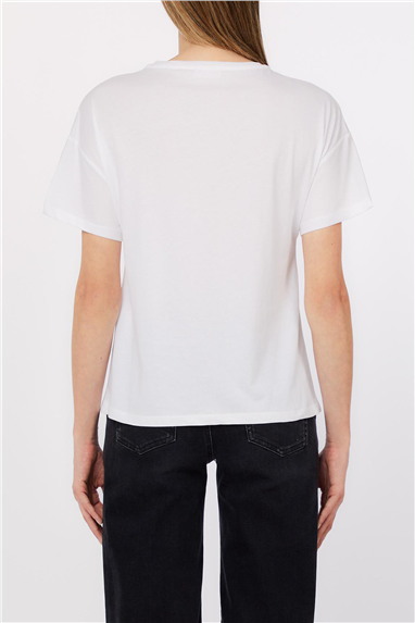 Liu Jo Ecs T-Shirt Moda M/C Kadın Bisiklet Yaka T-Shirt Çok Renkli
