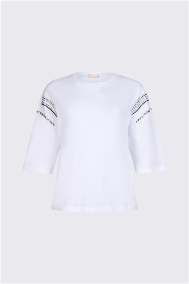 Liu Jo Ecs T-Shirt Moda M/C Kadın Bisiklet Yaka T-Shirt Çok Renkli