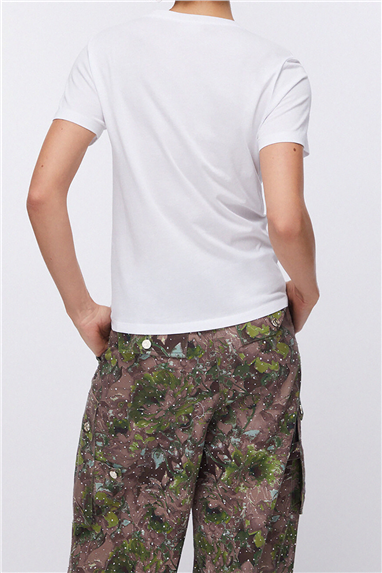 Liu Jo Ecs T-Shirt Moda M/C Kadın Bisiklet Yaka T-Shirt Çok Renkli