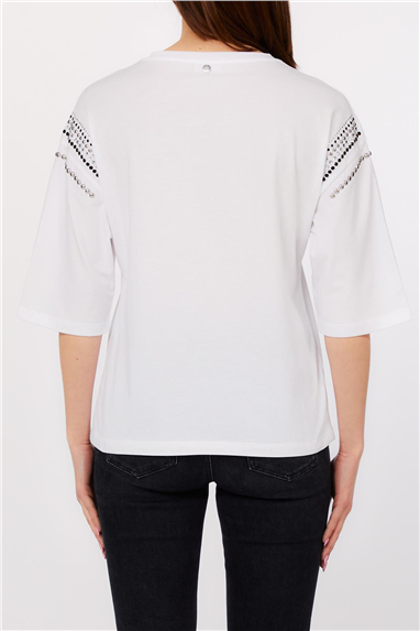 Liu Jo Ecs T-Shirt Moda M/C Kadın Bisiklet Yaka T-Shirt Çok Renkli