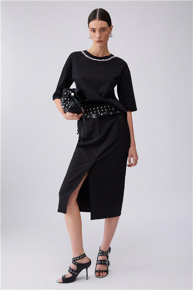 Liu Jo Ecs T-Shirt Moda M/C Kadın Bisiklet Yaka T-Shirt