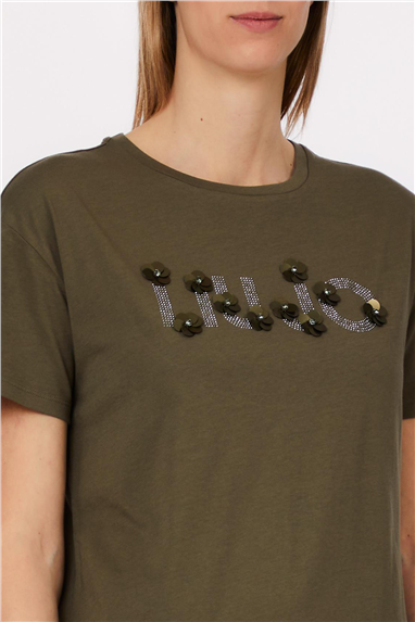 Liu Jo Ecs T-Shirt Moda M/C Kadın Bisiklet Yaka T-Shirt