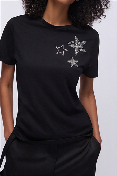 Liu Jo Ecs T-Shirt Moda M/C Kadın Bisiklet Yaka T-Shirt Çok Renkli