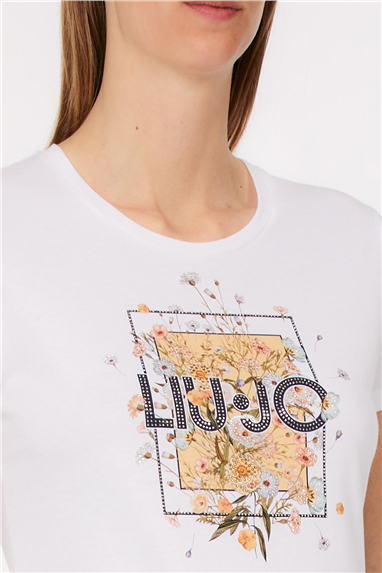 Liu Jo Ecs T-Shirt Moda M/C Kadın Bisiklet Yaka T-Shirt